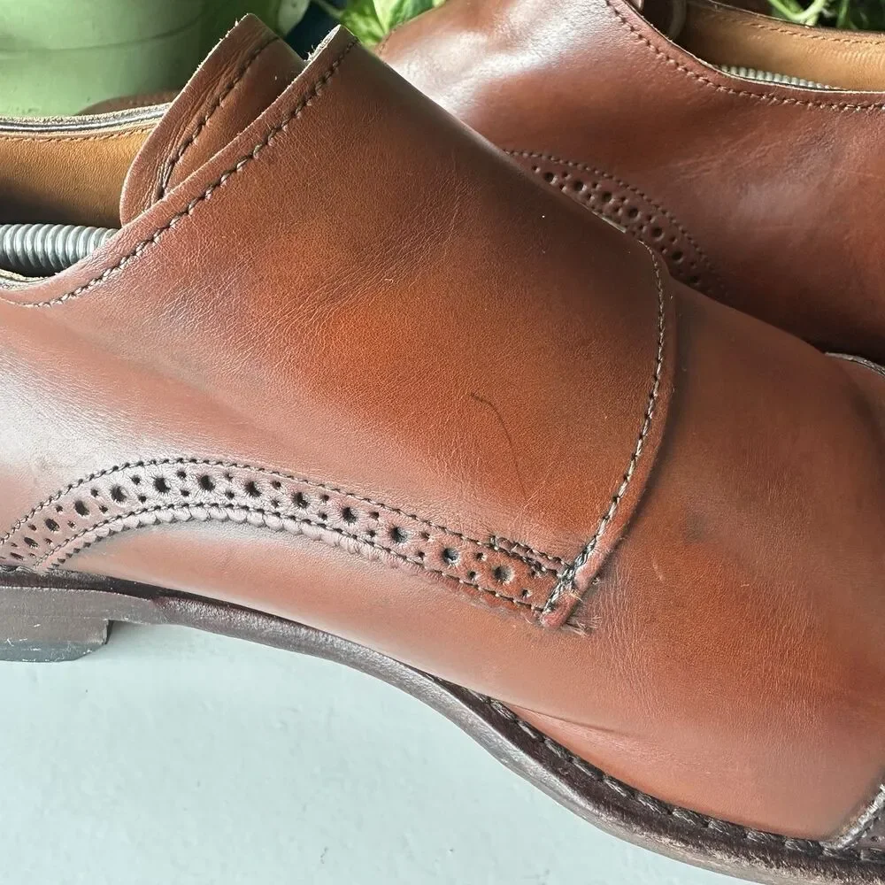 Allen Edmonds St. John's 2927 Double Monk Strap Shoes Dark Chili Leather Size 13